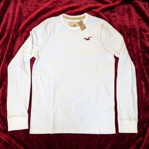 Vintage Hollister Men's White Long Sleeve Crew Neck Shirt XL New With Tags